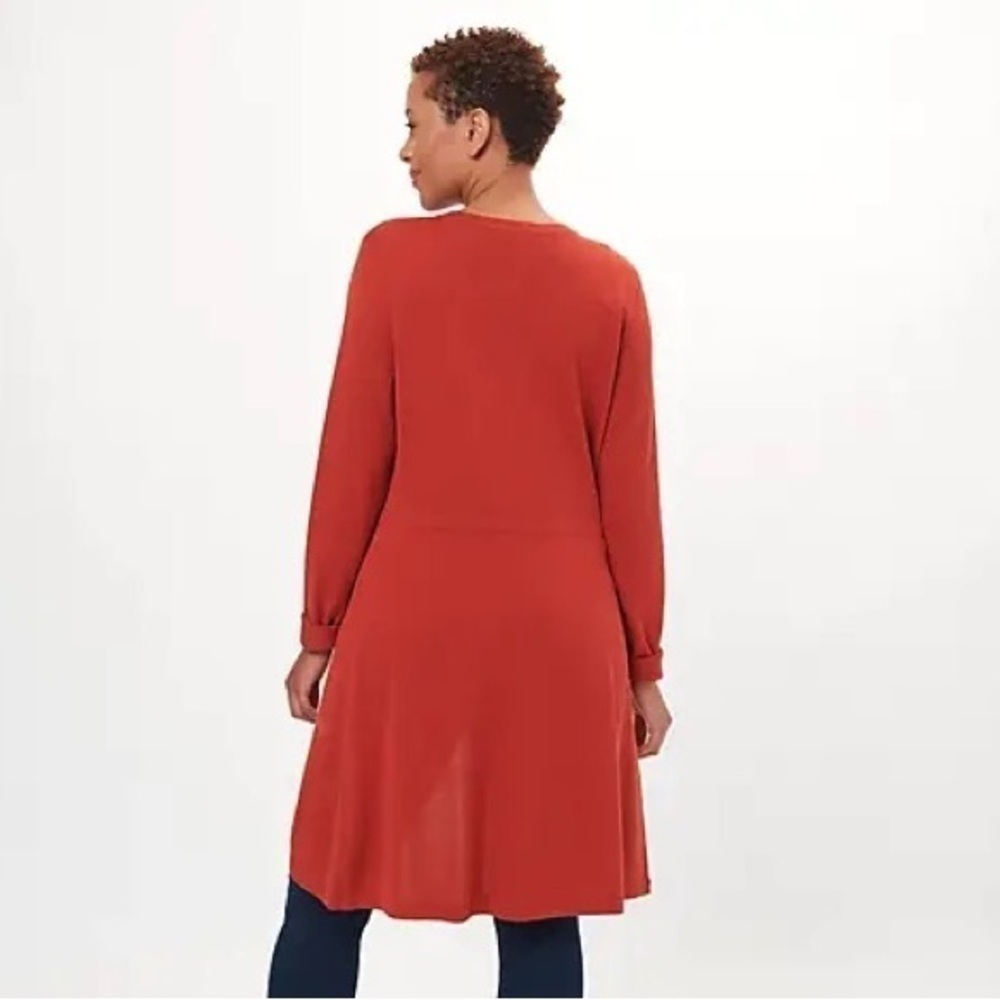 NWOT Isaac Mizrahi Live Long Line Cardigan Duster Size M - Picture 6 of 7
